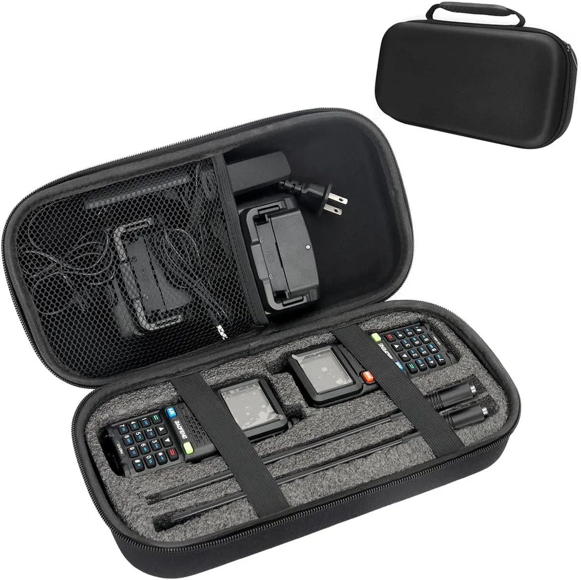 BAOFENG Walkie Talkie Case Holder Handheld Ham Radios Hard Storage Carrying Case Compatible 5RM UV-5RM AR-5RM UV-21R K5PLUS UV-17R UV-9R PRO And Radio Accessories(Bag Only)