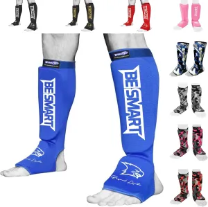 Be Smart Kids, Adults, Youth, Men and Women Muay Thai MMA Kickboxing Shin Guards, Instep Guard Training, Sparring Protective Gear Equipment Shin Kick Pads