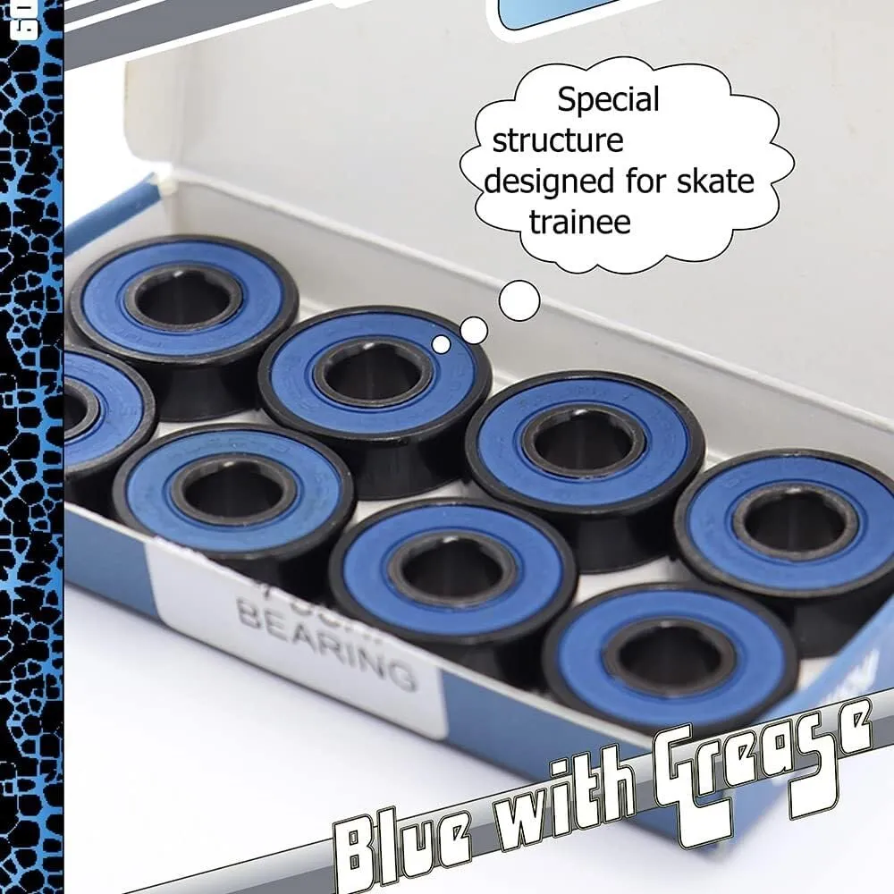 Bearings, ABEC9 608 2RS Inline Roller Skate Wheel Bearing 608 RS Anti Rust Skateboard Ball Bearings 608RS Red Sealed 8x22x7 mm Shaft Enhanced Durability and Load-Bearing Capacity(608RS-RED,10pcs)