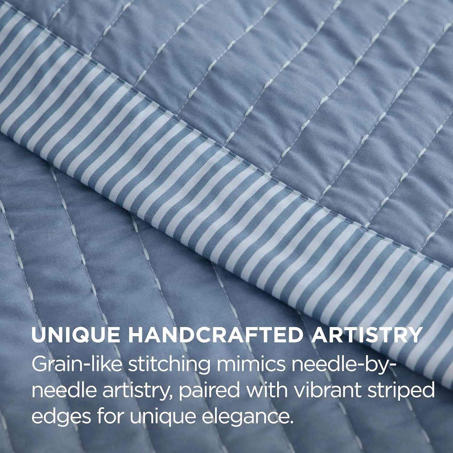 Bedsure Blue Bedspread Coverlet Queen Size - Lightweight Soft Quilt Bedding Set for All Seasons, Corduroy Pattern Quilt Set, 3 Pieces, 1 Quilt (90"x96") & 2 Pillow Shams (20"x26" 2")
