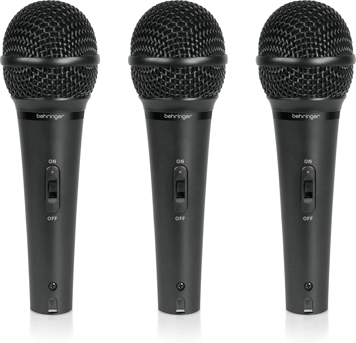 Behringer ULTRAVOICE XM1800S Dynamic Handheld Microphone, 3 Pack