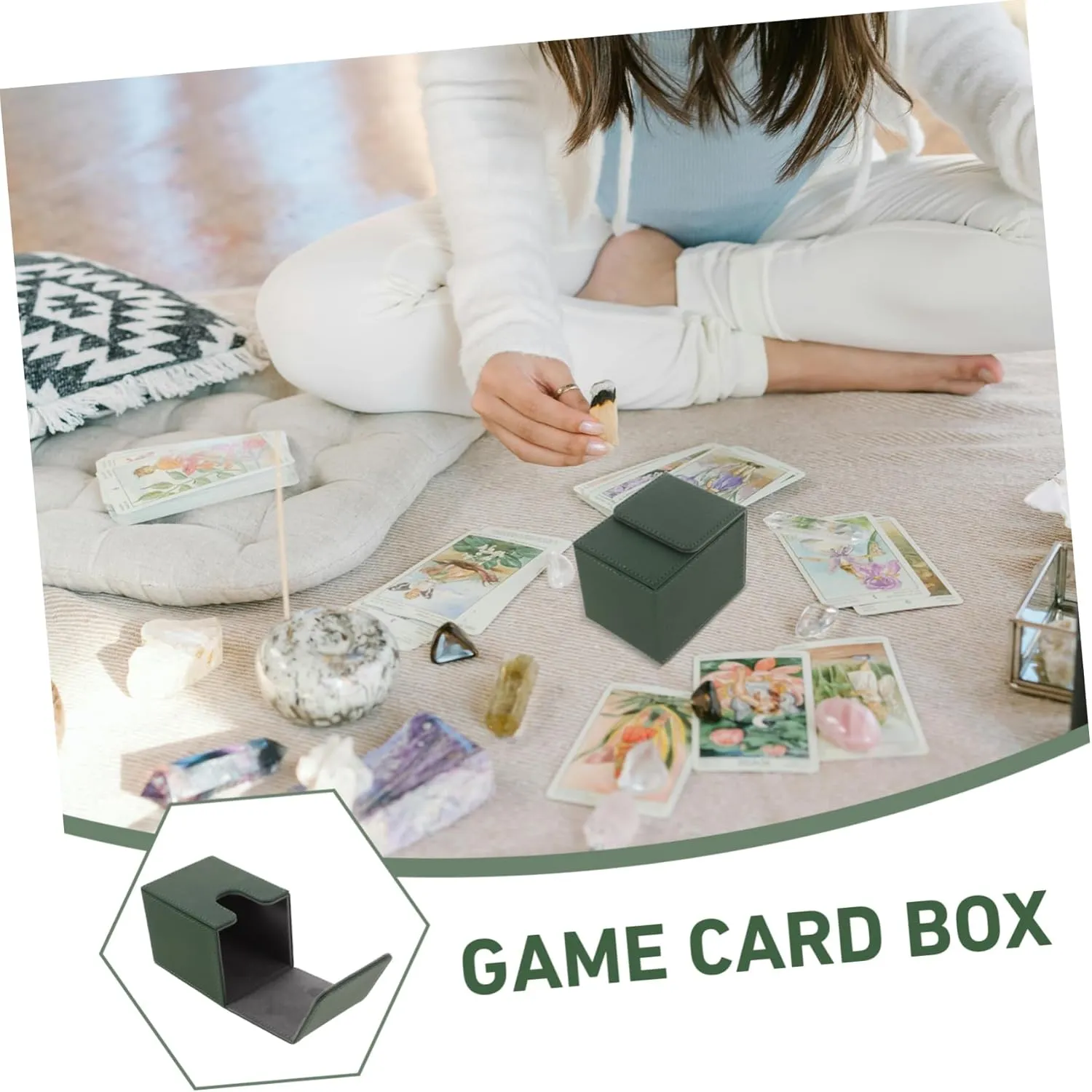 BESPORTBLE Games Cards Pu Case Compact Card Deck Storage Box Magnetic Closure for Home Use and Game Enthusiasts