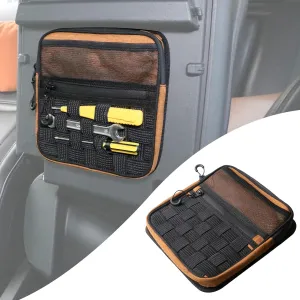 BESTAOO Center Console Hidden Organizer Bag Compatible with Ford F150 Accessories Ford F150 2017 2018 2019 2020 2021 Interior Accessories Armrest Storage Bag (Orange)