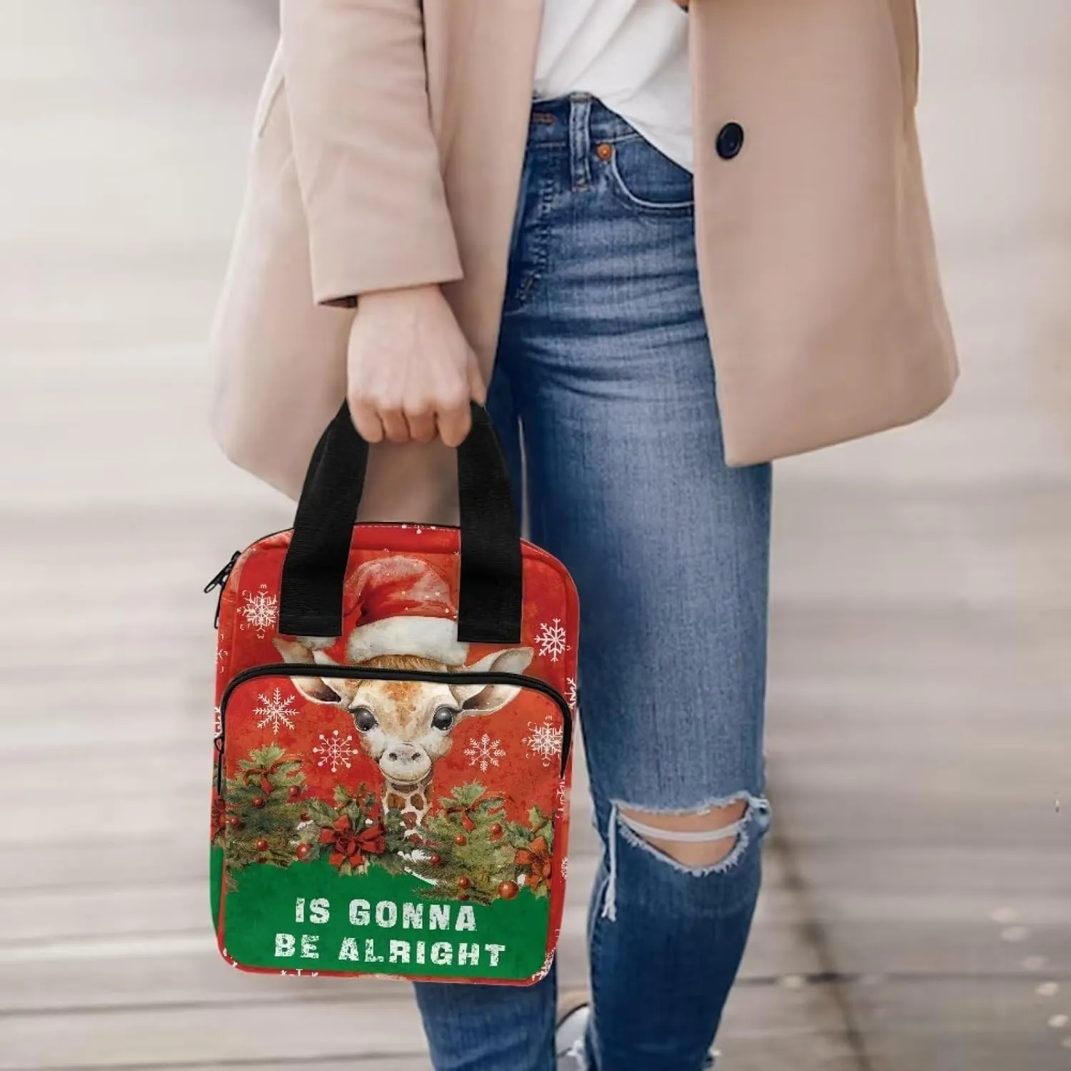 Bible Carrying Cover Scripture Handbag Bible Protective with Handle and Zippered Pocket Church Case for Women