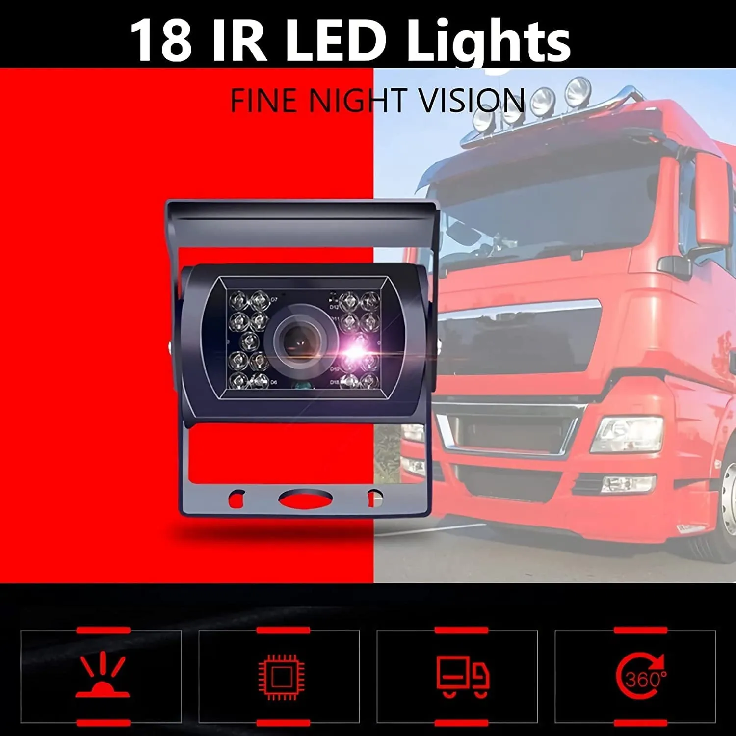 Bileeko RV Backup Camera System 7 Inch Monitor with 2 Wireless Rear View Cameras IP67 Waterproof Night Vision for Bus Truck Van