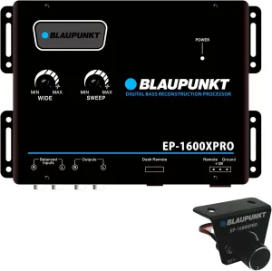 BLAUPUNKT EP-1600XPRO Digital Bass Enhancer Processor - Digital Sound Restoration, Maximizer & Reproducer - Car Audio Booster - Black