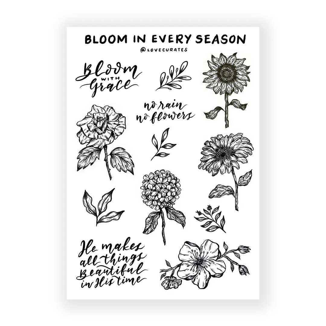 Bloom In Every Season | Journaling Sticker Sheet