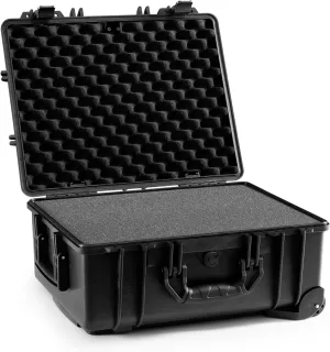 BluBox TSA Approved Waterproof Camera Case with Wheels - 19x14.6x7.7 Inch Carry-On Travel Roller for Camera, Guns, Tools, and Equipment - Hard Case with Customizable Foam Inserts