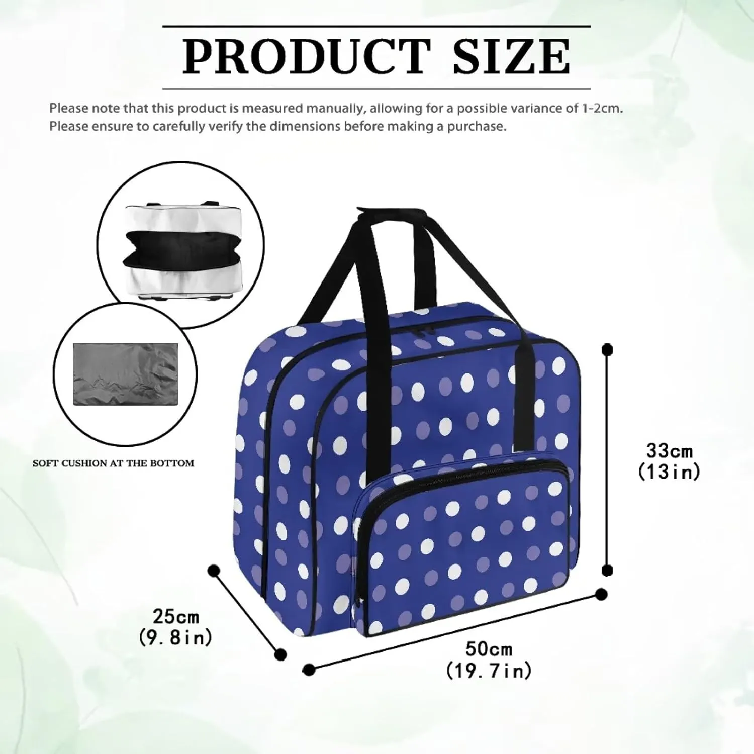 Blue Dot Craft Bag Organizer Tote Bag Sewing Accessories Organizer Craft Supplies Carrier Organizer Crochet Bag