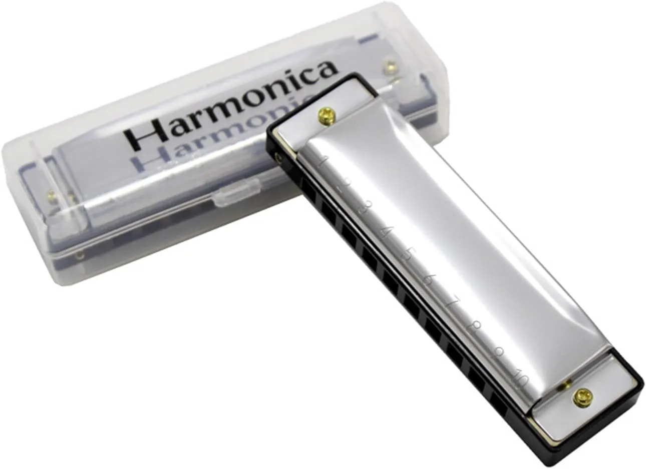 Blues 10 hole C harmonica beginner blues instrument(Gold)