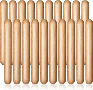 Boao 20 Pcs 8 Inch Music Rhythm Sticks for Kids Bulk, Music Lummi Sticks with Carry Bag, Classical Wood Claves Musical Percussion Instrument Drumsticks Classroom School Perform Show Set