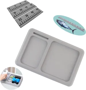 Boat Foam Phone Holde and Boat Foam Fishing Ruler Kit,Boat Dash Accessory,2 in 1 Fishing Boat Dash Accessory 3M Adhesive Backing,44 inch Boat Gadgets Segmented Fish Measuring Board