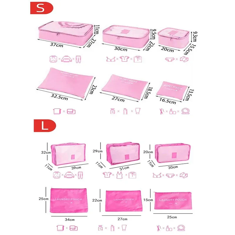 Bolsas de Viagem Conjunto para Organizar Mala