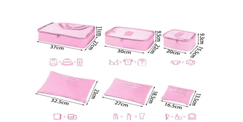 Bolsas de Viagem Conjunto para Organizar Mala
