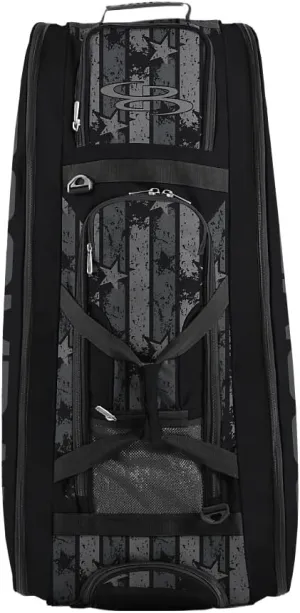 Boombah Beast Rolling Bat Bag 2.0-40" x 14" x 13" - USA Freedom Black Ops Black/Charcoal - Holds 8 Bats, Glove and Shoe Compartments