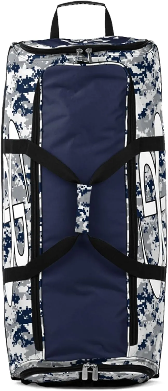 Boombah Brute Rolling Bat Bag - 35" x 15" x 12-1/2" - Digital Camo - Holds 4 Bats and Room for Gear - Wheeled Bag
