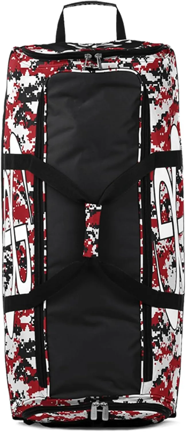 Boombah Brute Rolling Bat Bag - 35" x 15" x 12-1/2" - Digital Camo - Holds 4 Bats and Room for Gear - Wheeled Bag