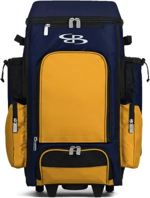 Boombah DEFCON Superpack Rolling Bat Bag - Multiple Colors - Telescopic Handle and Holds 4 Bats - Wheeled Version