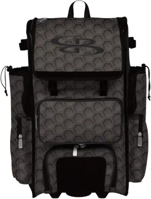 Boombah Rolling Superpack 2.0 3DHC Baseball/Softball Gear Bag - 23-1/2" x 13-1/2" x 9-1/2" - Multiple Colors - Telescopic Handle and Holds 4 Bats - Wheeled Version