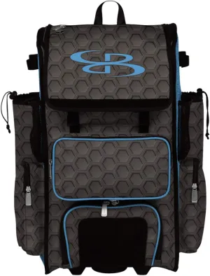 Boombah Rolling Superpack 2.0 3DHC Baseball/Softball Gear Bag - 23-1/2" x 13-1/2" x 9-1/2" - Multiple Colors - Telescopic Handle and Holds 4 Bats - Wheeled Version
