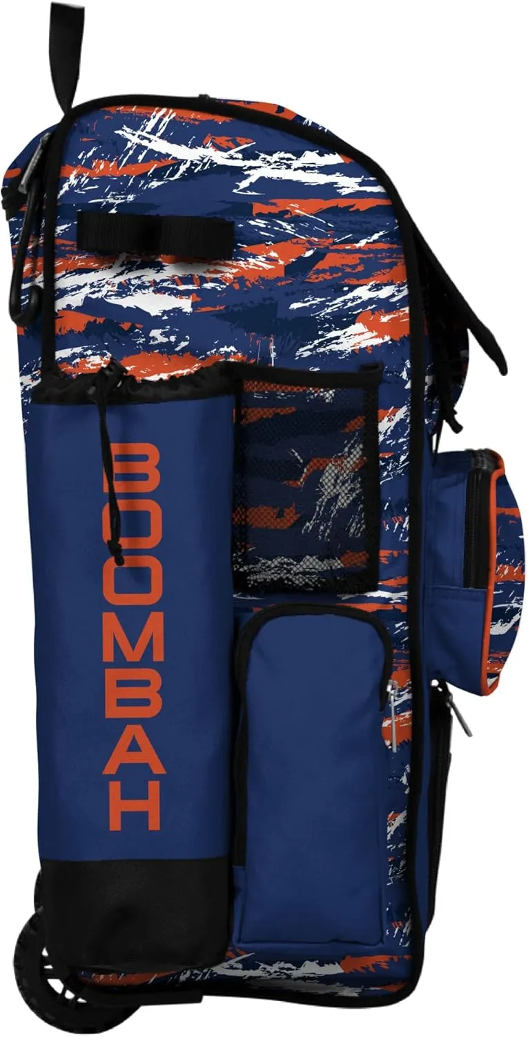 Boombah Rolling Superpack Baseball/Softball Gear Bag - Telescopic Handle - Holds 4 Bats - Wheeled Version - Razor Multiple Colors