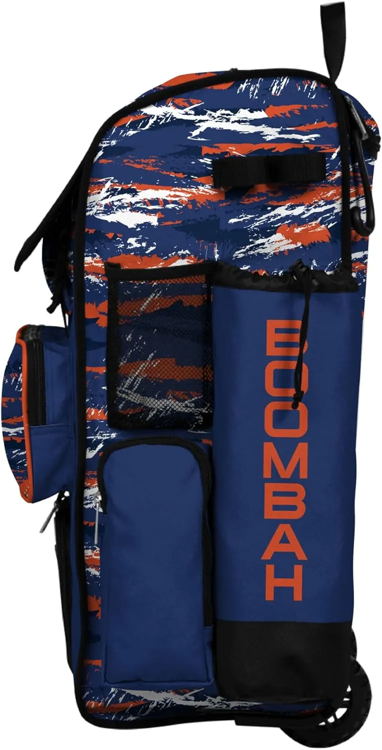Boombah Rolling Superpack Baseball/Softball Gear Bag - Telescopic Handle - Holds 4 Bats - Wheeled Version - Razor Multiple Colors