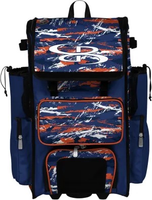 Boombah Rolling Superpack Baseball/Softball Gear Bag - Telescopic Handle - Holds 4 Bats - Wheeled Version - Razor Multiple Colors