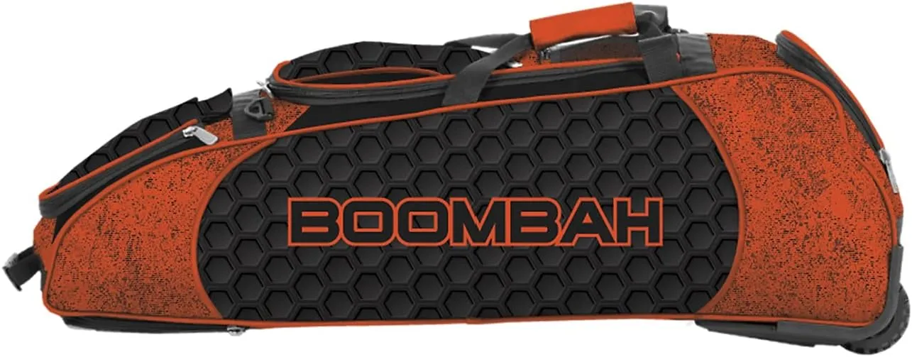 Boombah Spartan Rolling Bat Bag 2.0 3DHC - 38" x 12-1/2" x 12" - Multiple Colors Options - Holds 4 Bats and Much More