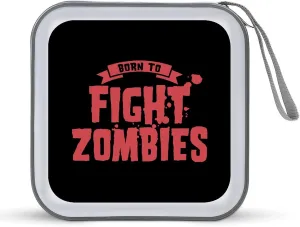 Born To Fight Zombies DVD Case Portable 40 Capacity CD Disc Collection Large Storage Disc Wallet Bag