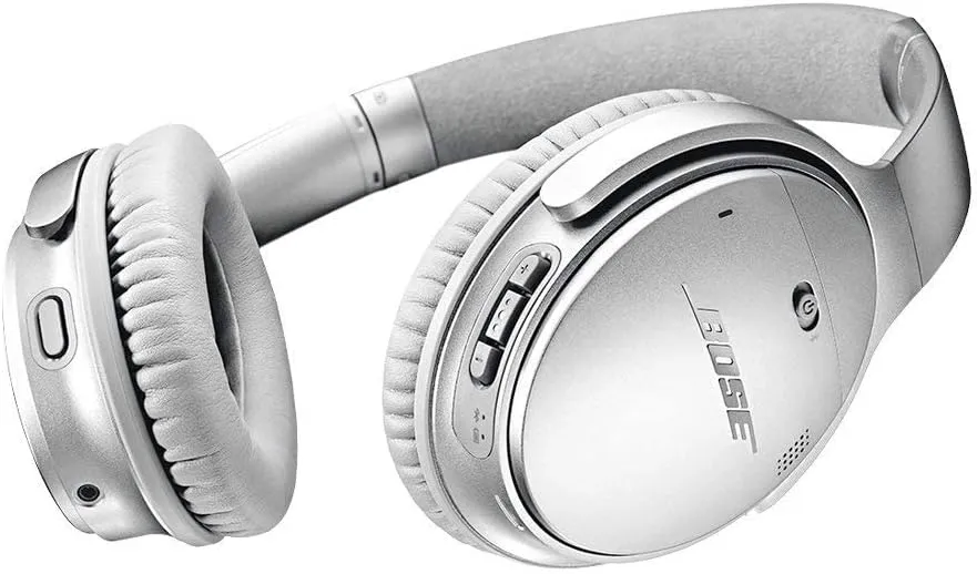 Bose QuietComfort 35 (Series II) Wireless Headphones, Noise Cancelling - Silver (Renewed)