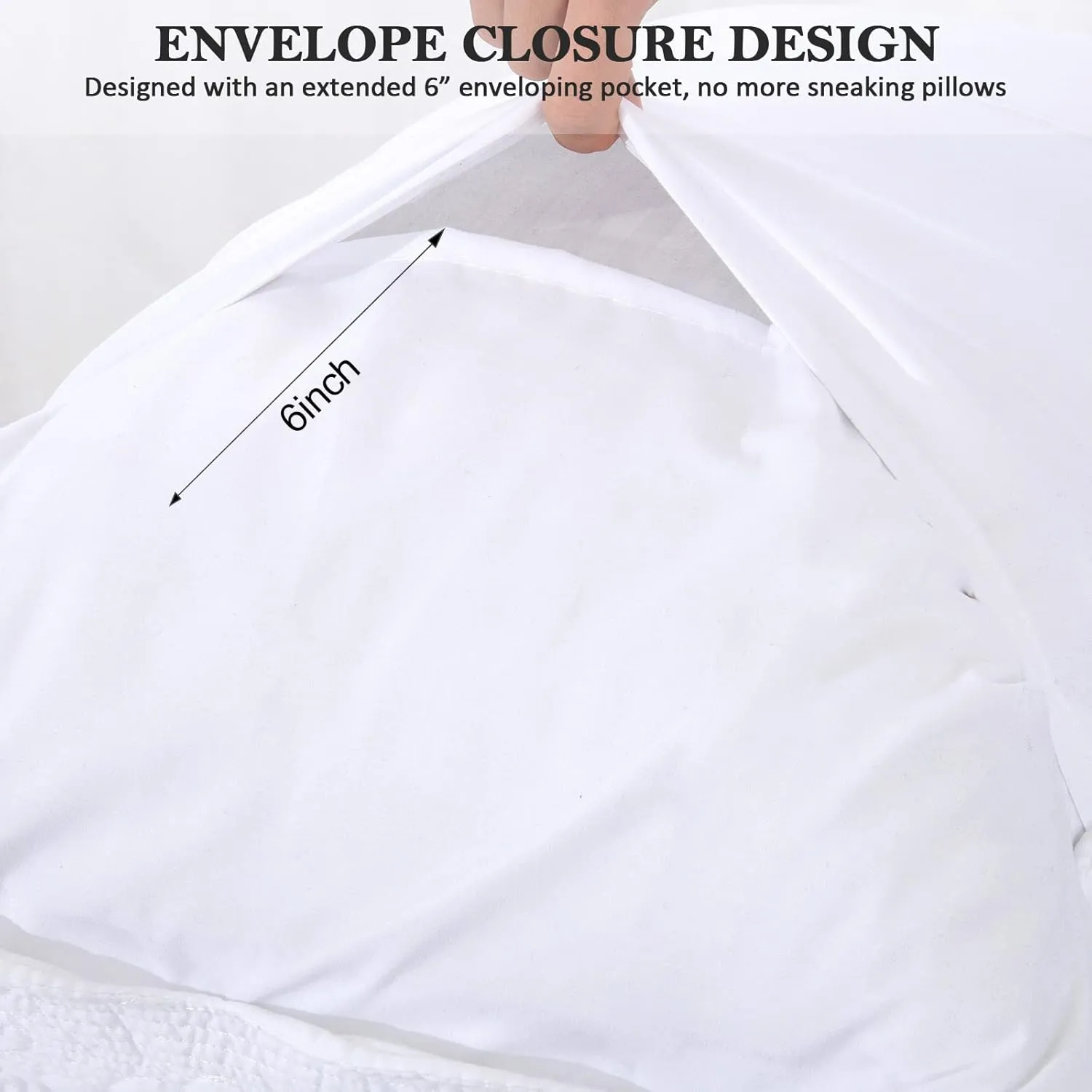 BOSOWOS Quilted Pillow Shams Set of 2, Decorative Microfiber King Bed Pillow Shams, Soft Breathable Pillow Covers with Envelope Closure (White, 2Pcs:20 x 36inch)