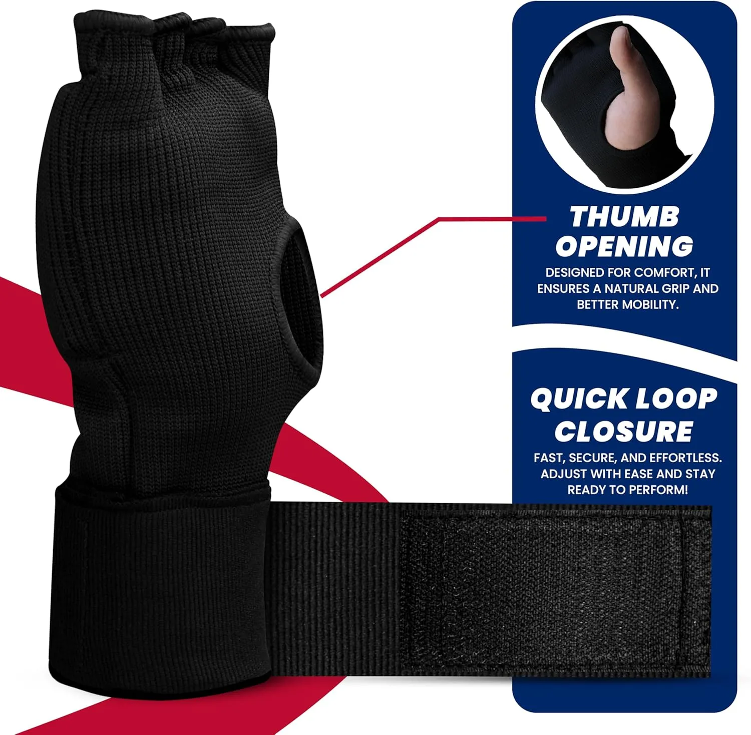Bout3® Gel Boxing Handwraps for Men & Women - Inner Gloves with Gel Padding for Wrist Support, Comfort, 80cm Long Straps, Impact Protection - Ideal for Boxing, MMA, Kickboxing, Training