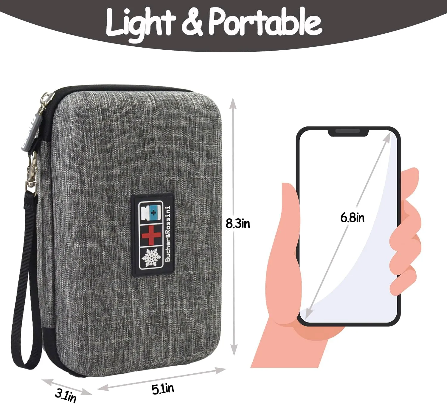 Bucher&Rossini Insulin Cooler Travel Case, Refrigerated Insulin Supplies Orangizer Long Cooling Effect Daily Companion Cooler Case for Diabetes