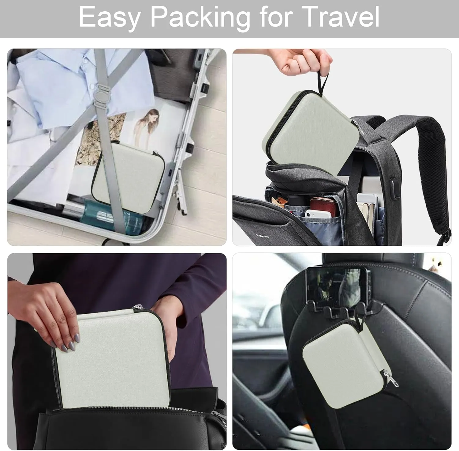 Bukere Travel Sunglasses Organizer Case Adjustable Slot For Multiple Eyeglasses Hard-shell Portable Storage Box for Men Women
