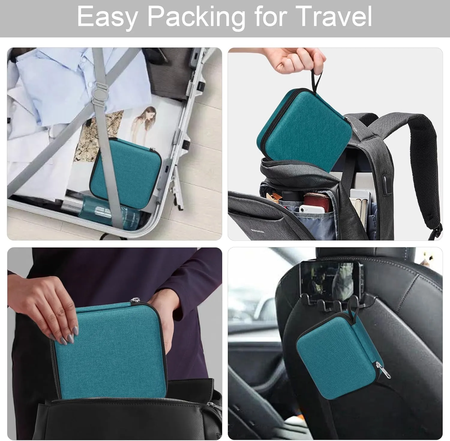 Bukere Travel Sunglasses Organizer Case Adjustable Slot For Multiple Eyeglasses Hard-shell Portable Storage Box for Men Women