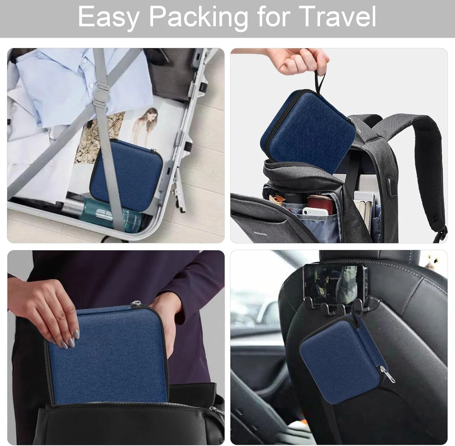 Bukere Travel Sunglasses Organizer Case Adjustable Slot For Multiple Eyeglasses Hard-shell Portable Storage Box for Men Women