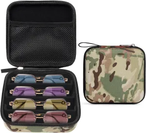 Bukere Travel Sunglasses Organizer Case Adjustable Slot For Multiple Eyeglasses Hard-shell Portable Storage Box for Men Women