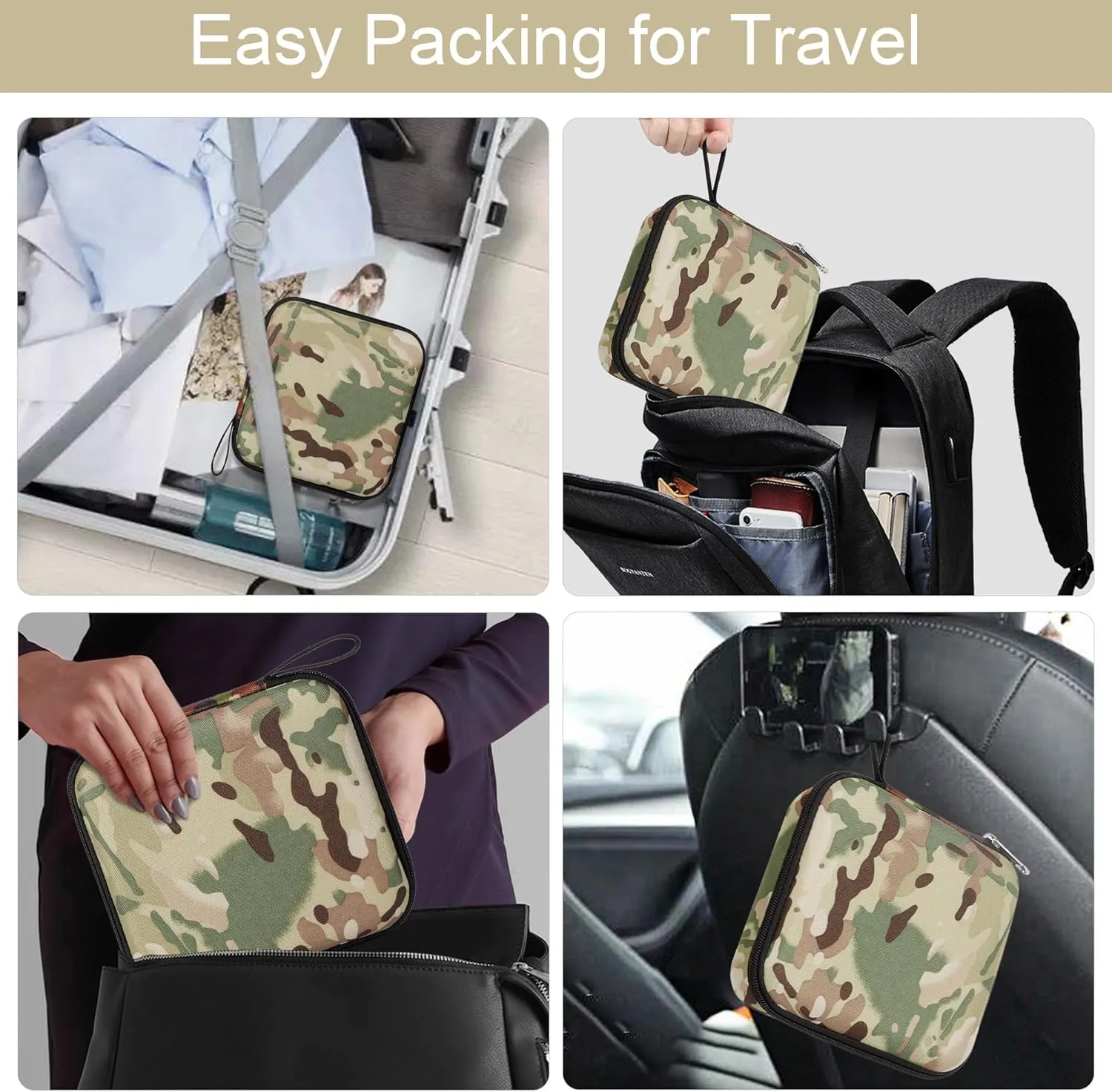 Bukere Travel Sunglasses Organizer Case Adjustable Slot For Multiple Eyeglasses Hard-shell Portable Storage Box for Men Women