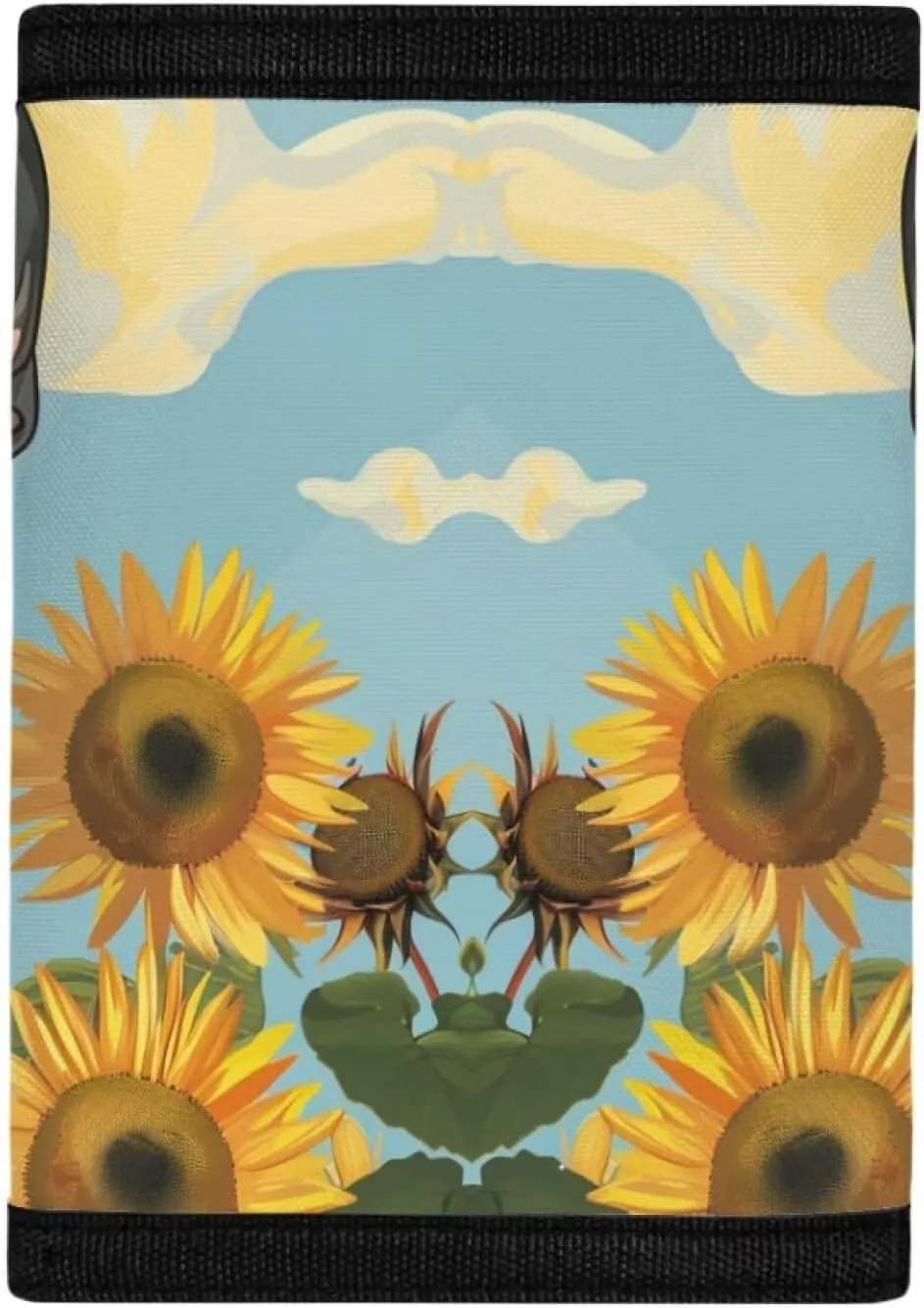 Bulldog Wallet for Girls Cute Sunflower Trifold Card Holder Wallet Organizer for Women Wallet With Coin Pocket Wallet Organizers Card Cases Holder for Men Women Purse Organizer Pouches