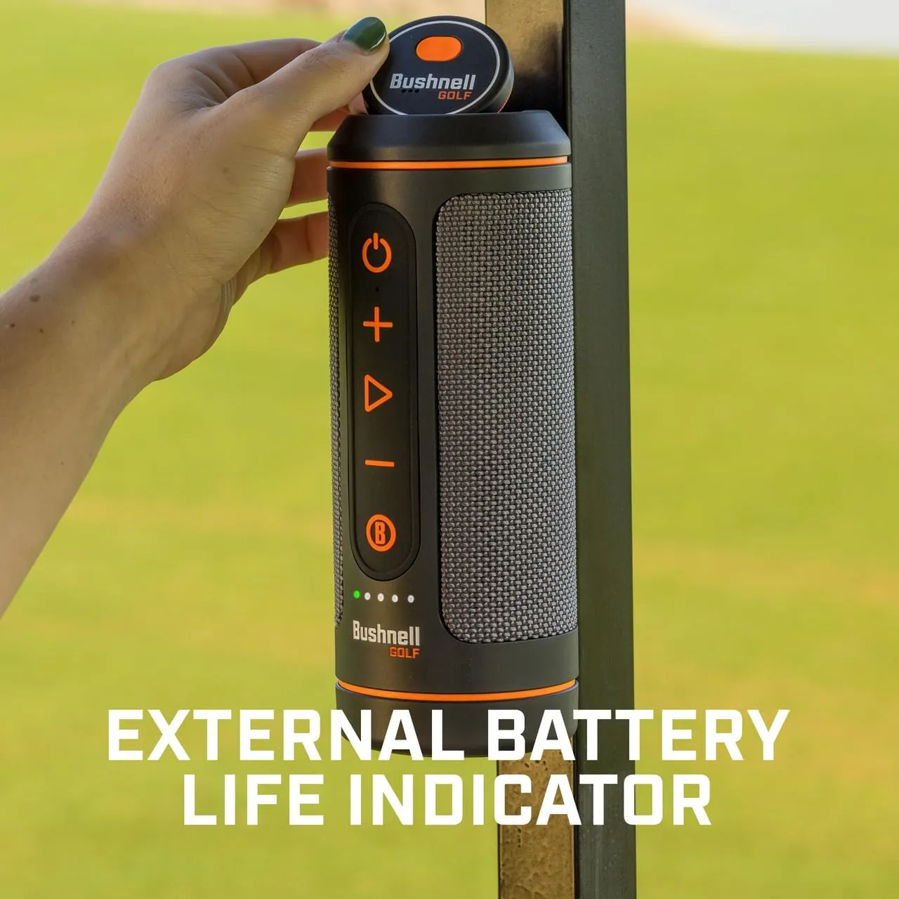 Bushnell Wingman 2 Golf Speaker with GPS (2024) | Remote Controlled Voice GPS Distances, Music, 40,000  Courses, BITE Magnetic Cart Mount - Bundle with PlayBetter Protective Wingman Pouch