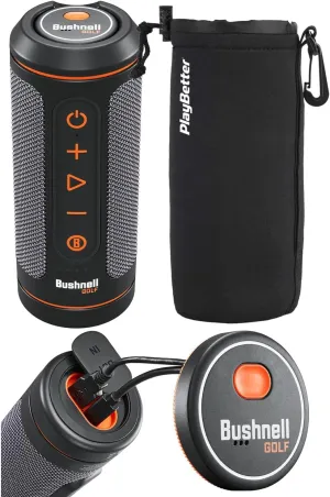 Bushnell Wingman 2 Golf Speaker with GPS (2024) | Remote Controlled Voice GPS Distances, Music, 40,000  Courses, BITE Magnetic Cart Mount - Bundle with PlayBetter Protective Wingman Pouch