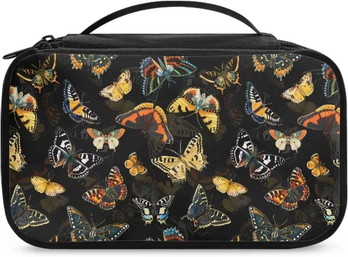 Butterfly Makeup Cases Cosmetic Organizer Bag Make Up Traveling Organizer Bag for Women Lightweight Brush Holder Storage Gift for Daughters,Granddaughters,Girlfriends