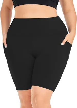 Buttery Soft Shorts Women Butt Lifting Shorts Pockets High Waisted Biker Anti Cellulite Up Workout Gym Shorts High