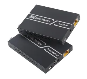 Cable Matters 4K HDMI Extender Balun with 4K60Hz & HDR up to 200 Feet, Wall Mount HDMI Over Ethernet Extender - Support Local Monitor Loop-Out, Black