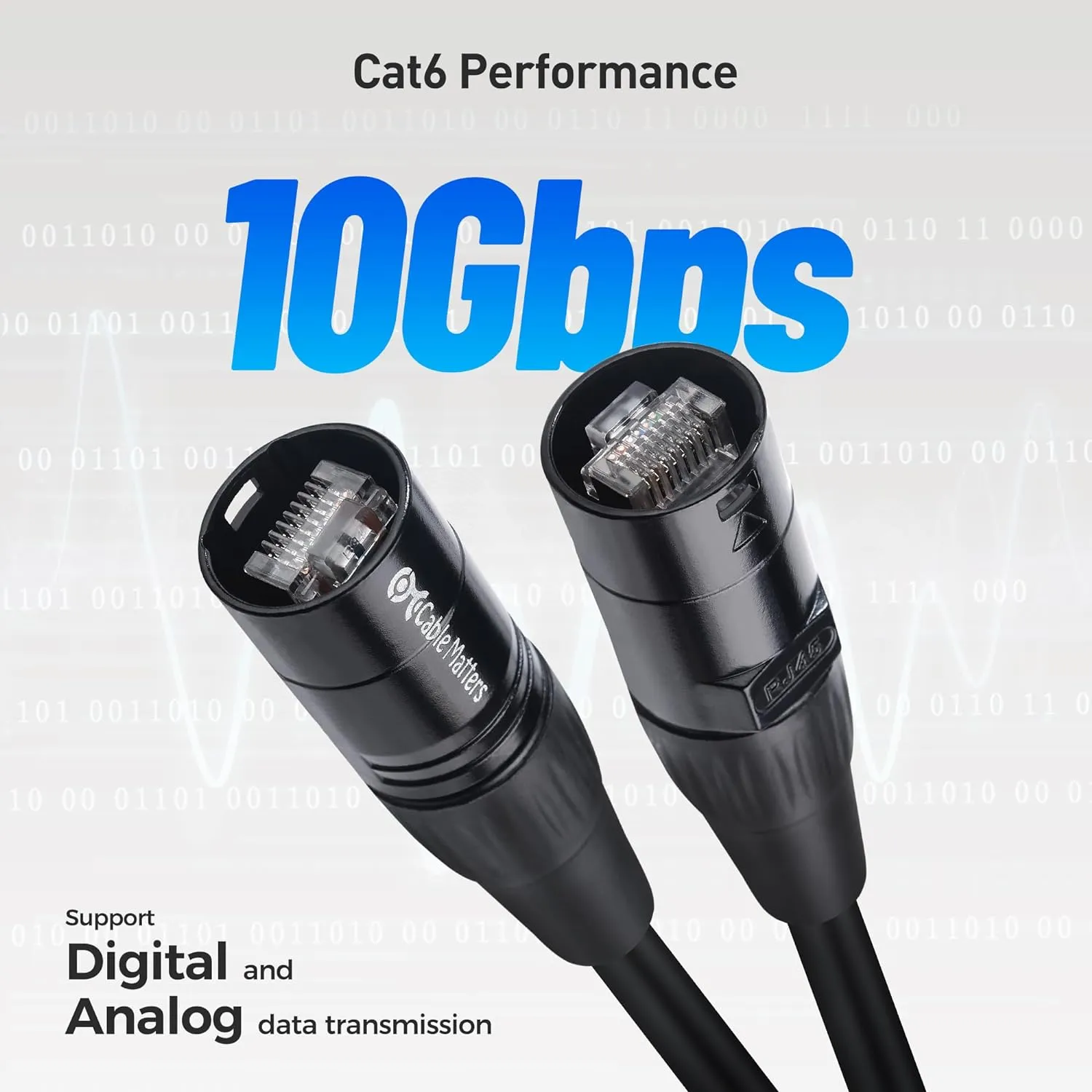Cable Matters Long Shielded Cat6 Ethernet Cable Compatible with EtherCON RJ45 Connectors in Black - 150 ft for Professional Audio, Video, and Networking Applications