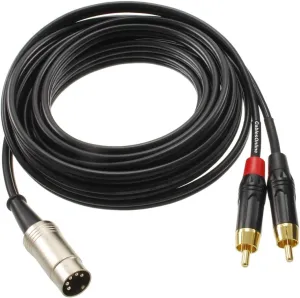 CablesOnline 12ft 5-Pin Din Male to 2-RCA Male Professional Premium Grade Audio Cable for Bang & Olufsen, Naim, Quad...Stereo Systems (BO-212G)