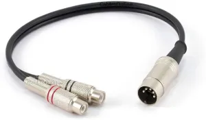 CablesOnline 1ft 5-Pin Din Male to 2-RCA Female Audio Cable for Bang & Olufsen, Naim, Quad...Stereo Systems (BO-401K)