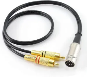 CablesOnline 2ft 7-Pin Din Male to 2-RCA Male Professional Grade Audio Cable for Bang & Olufsen, Naim, Quad...Stereo Systems (BO-2702K)
