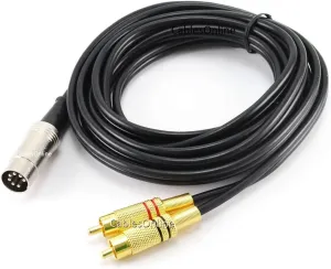 CablesOnline 9ft 7-Pin Din Male to 2-RCA Male Professional Grade Audio Cable for Bang & Olufsen, Naim, Quad...Stereo Systems (BO-2709K)