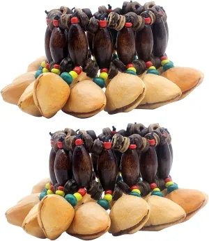 Cacho Seed Rattle Bracelet Anklet, 2 PCS African Shaker Nut Shell Bracelet Natural Percussion Accessories Musical Instrument